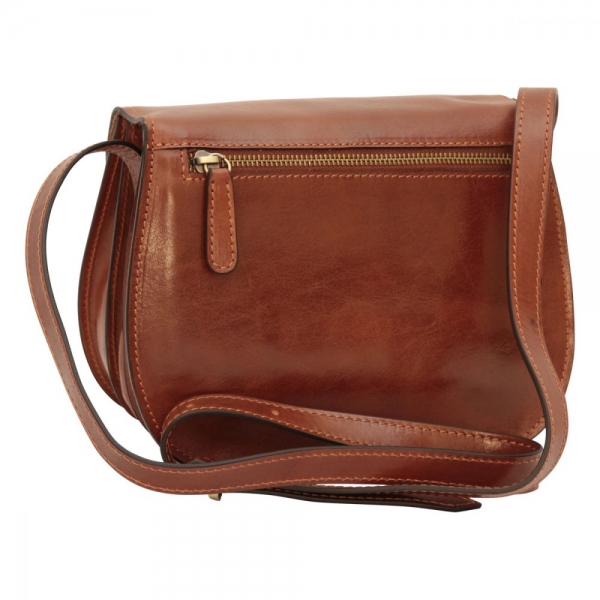 Old Angler Schultertasche Leder Braun Rückseite